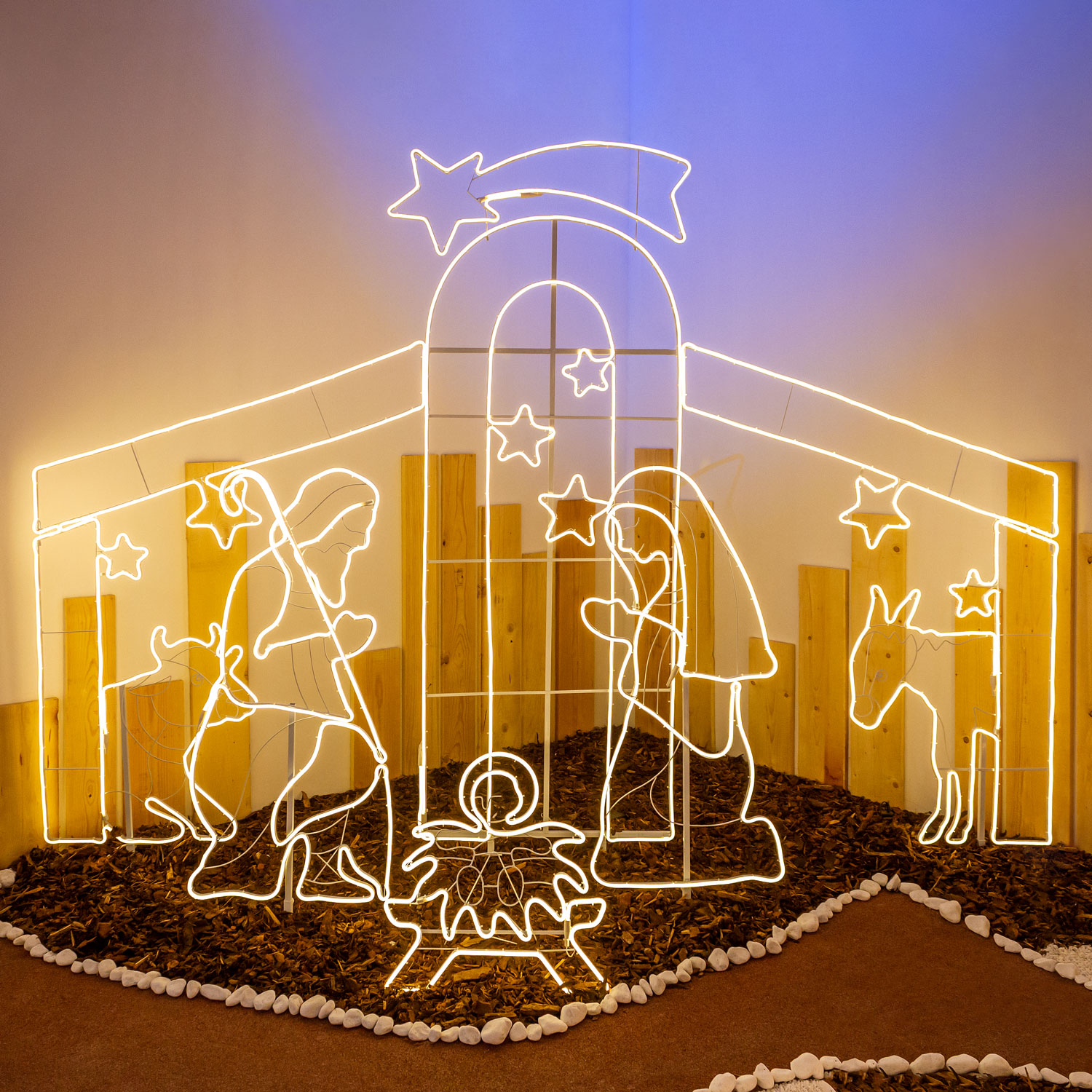 Lampe Crèche, Joseph en tube lumineux effet néon, 115 cm, led blanc chaud 8 Lampe Crèche, Joseph en tube lumineux effet néon, 115 cm, led blanc chaud 8