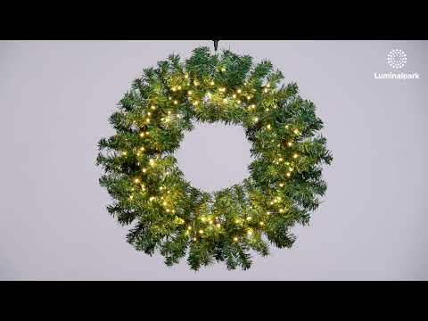 Couronne de sapin vert Moena à piles, 60 cm, 140 led blanc chaud 2 Couronne de sapin vert Moena à piles, 60 cm, 140 led blanc chaud 2