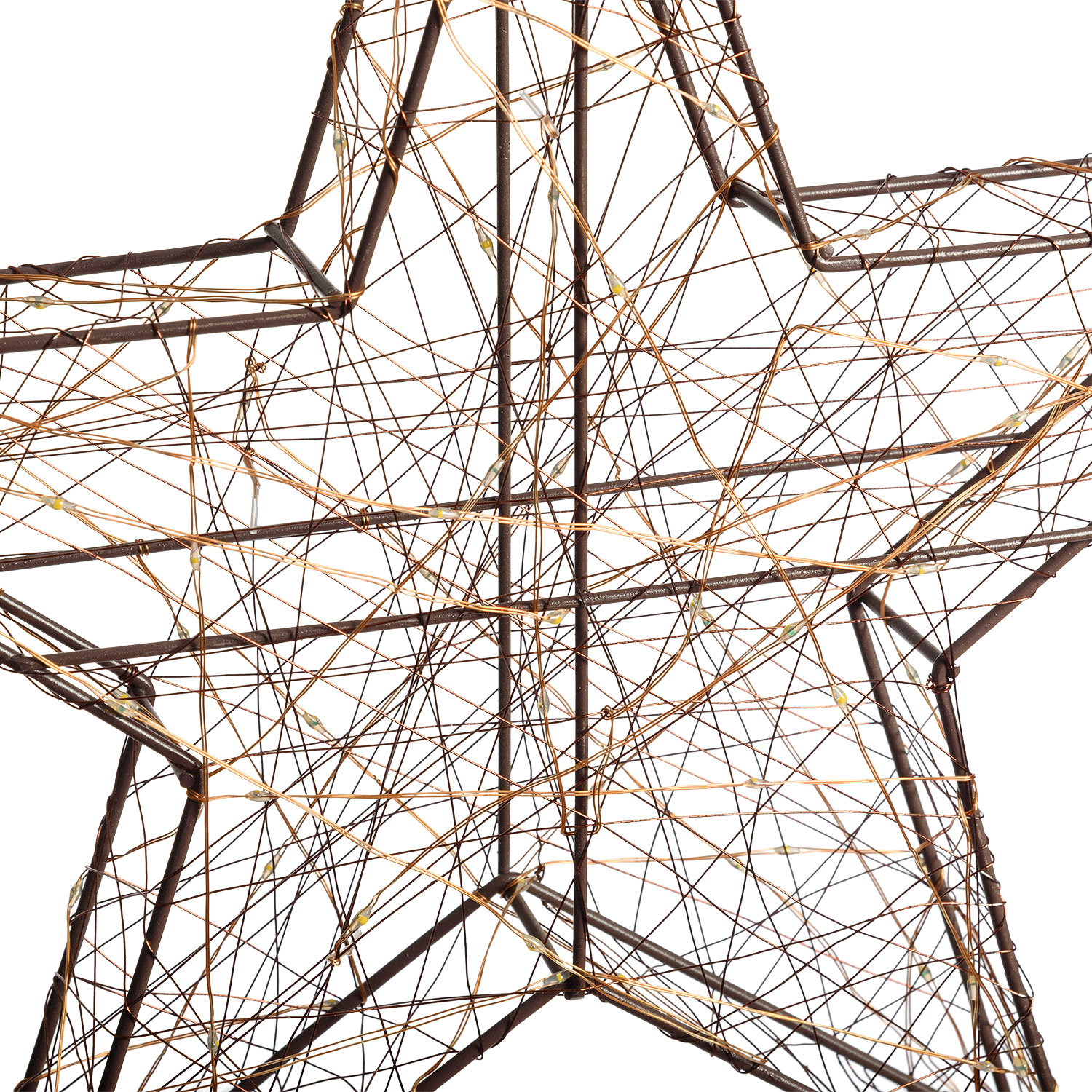 3D Star in Brown Metal Christmas Figure, Ø 40cm, 80 Warm White MicroLEDs 3 3D Star in Brown Metal Christmas Figure, Ø 40cm, 80 Warm White MicroLEDs 3