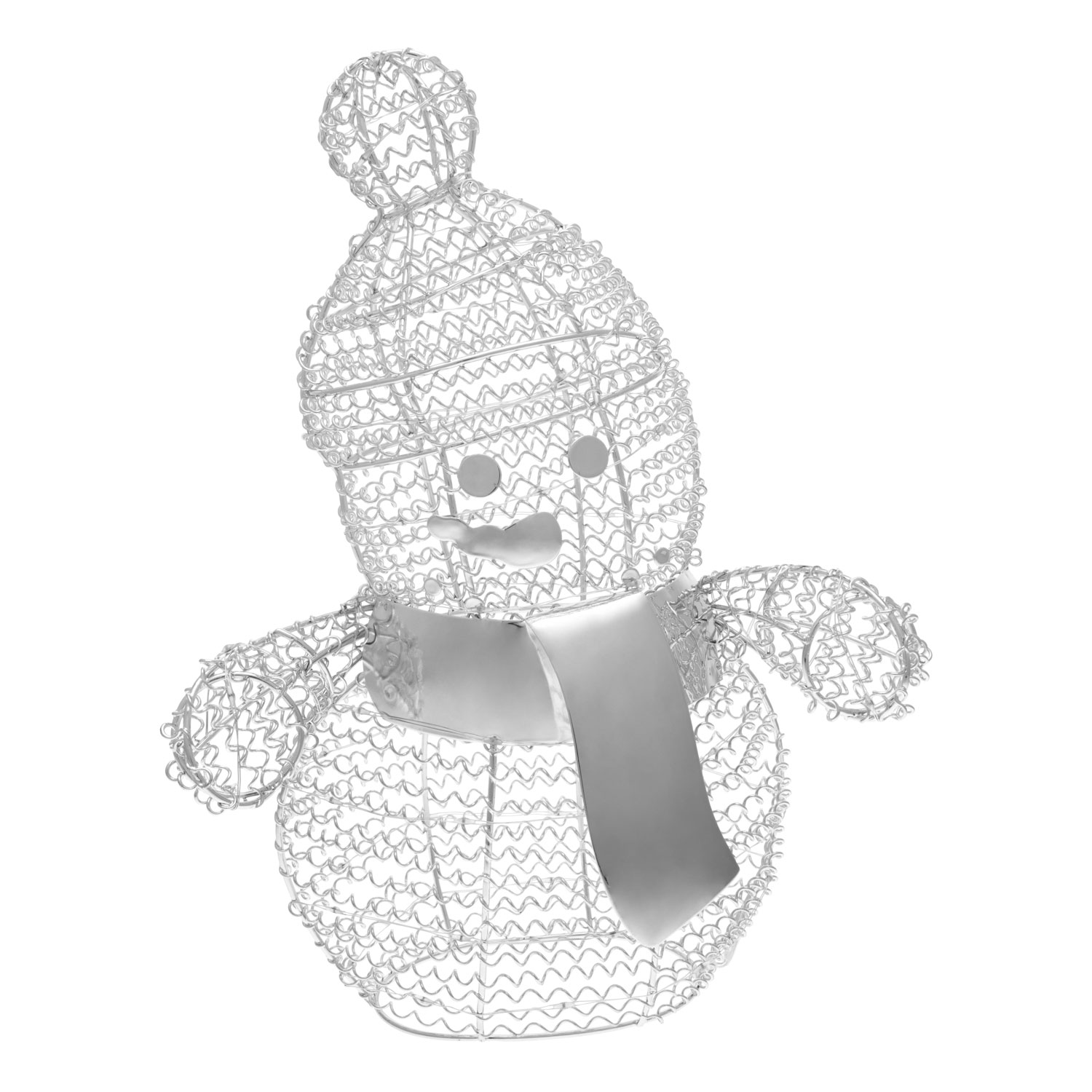 Schneemann aus Silberdraht h 33 cm, 80 MicroLEDs kaltweiß 5 Schneemann aus Silberdraht h 33 cm, 80 MicroLEDs kaltweiß 5