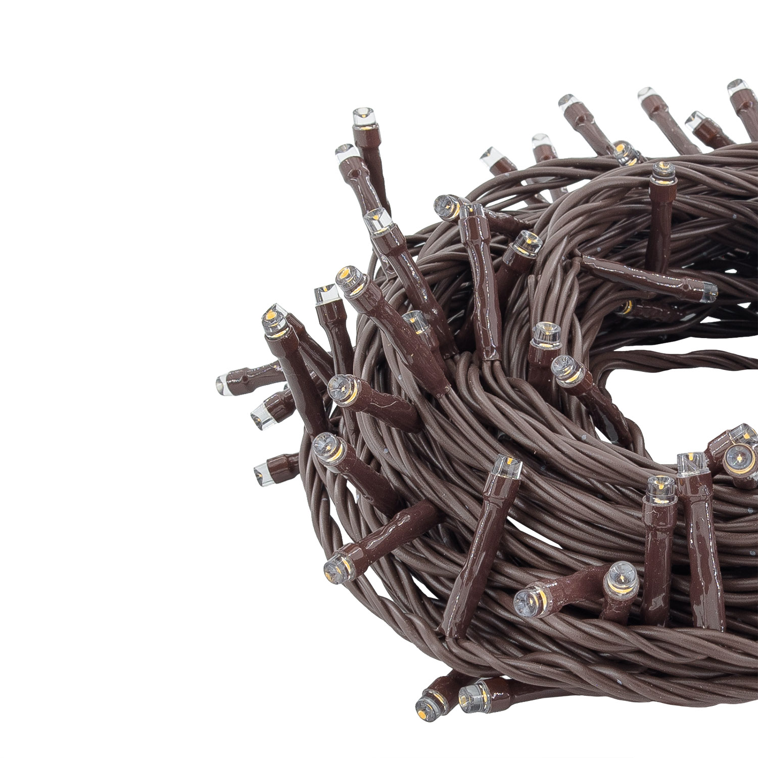 Guirnalda Connect+ 12 m, 120 led blanco cálido, cable marrón, prolongable 4