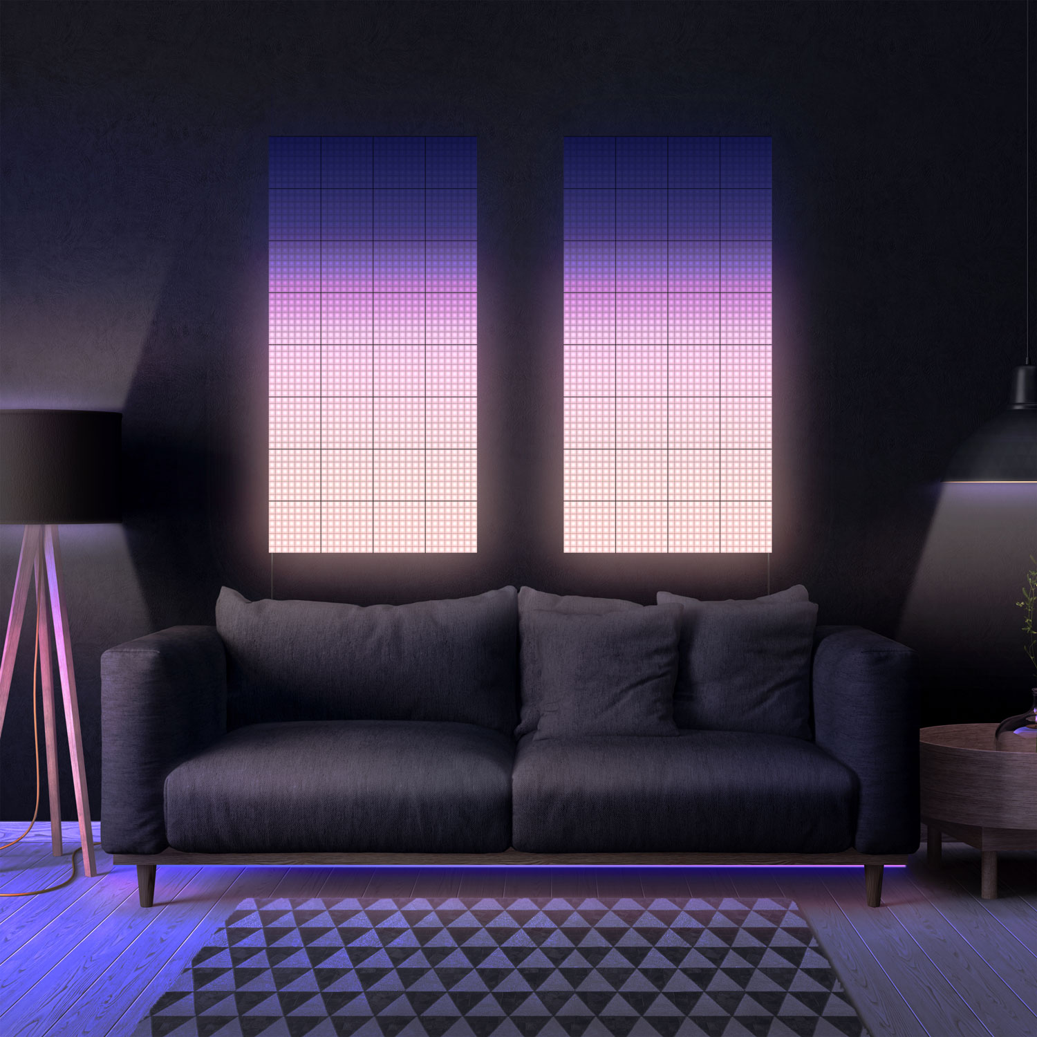 Twinkly Squares, 6 pannelli con 64 RGB Pixel Led, starter kit 3 Twinkly Squares, 6 pannelli con 64 RGB Pixel Led, starter kit 3