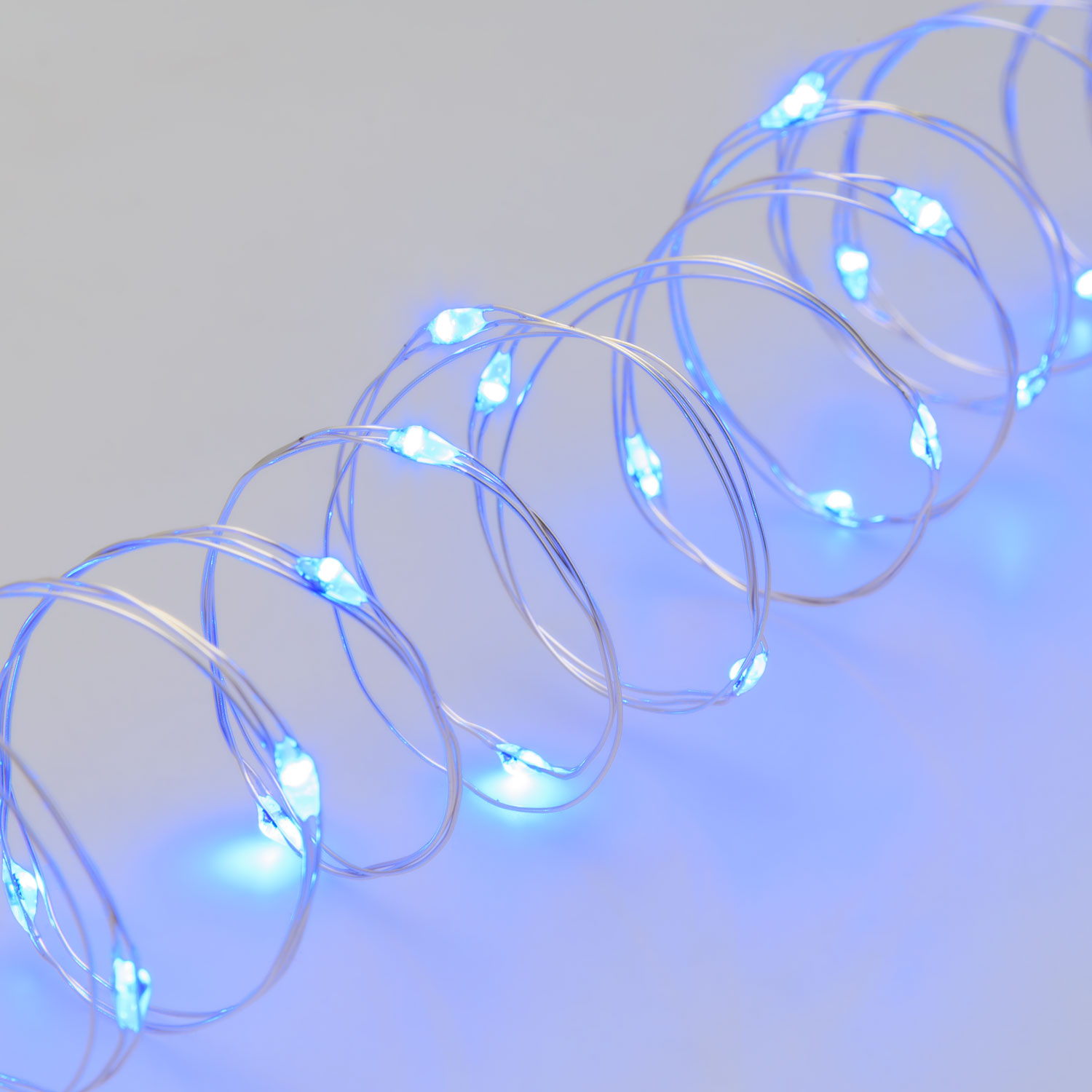 Guirlande câble argenté 20 m, 400 microled bleu Guirlande câble argenté 20 m, 400 microled bleu