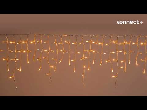 Eisregen-Lichterkette Connect+ 5 x H 0,36 m, 400 LEDs warm- und kaltweiß, transparentes Kabel, Erweiterbar 2