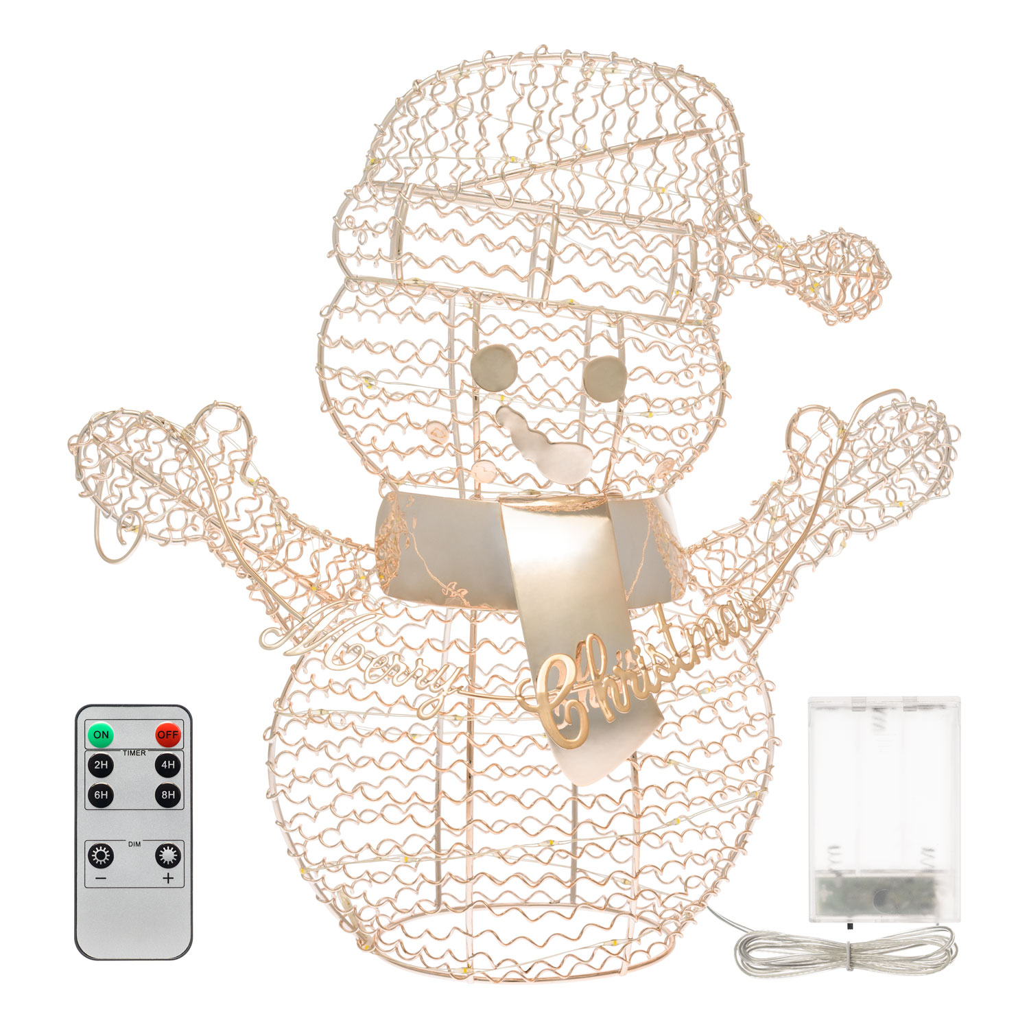 Bonhomme de neige  Merry Christmas, h. 30 cm, 80 led blanc chaud 4 Bonhomme de neige  Merry Christmas, h. 30 cm, 80 led blanc chaud 4