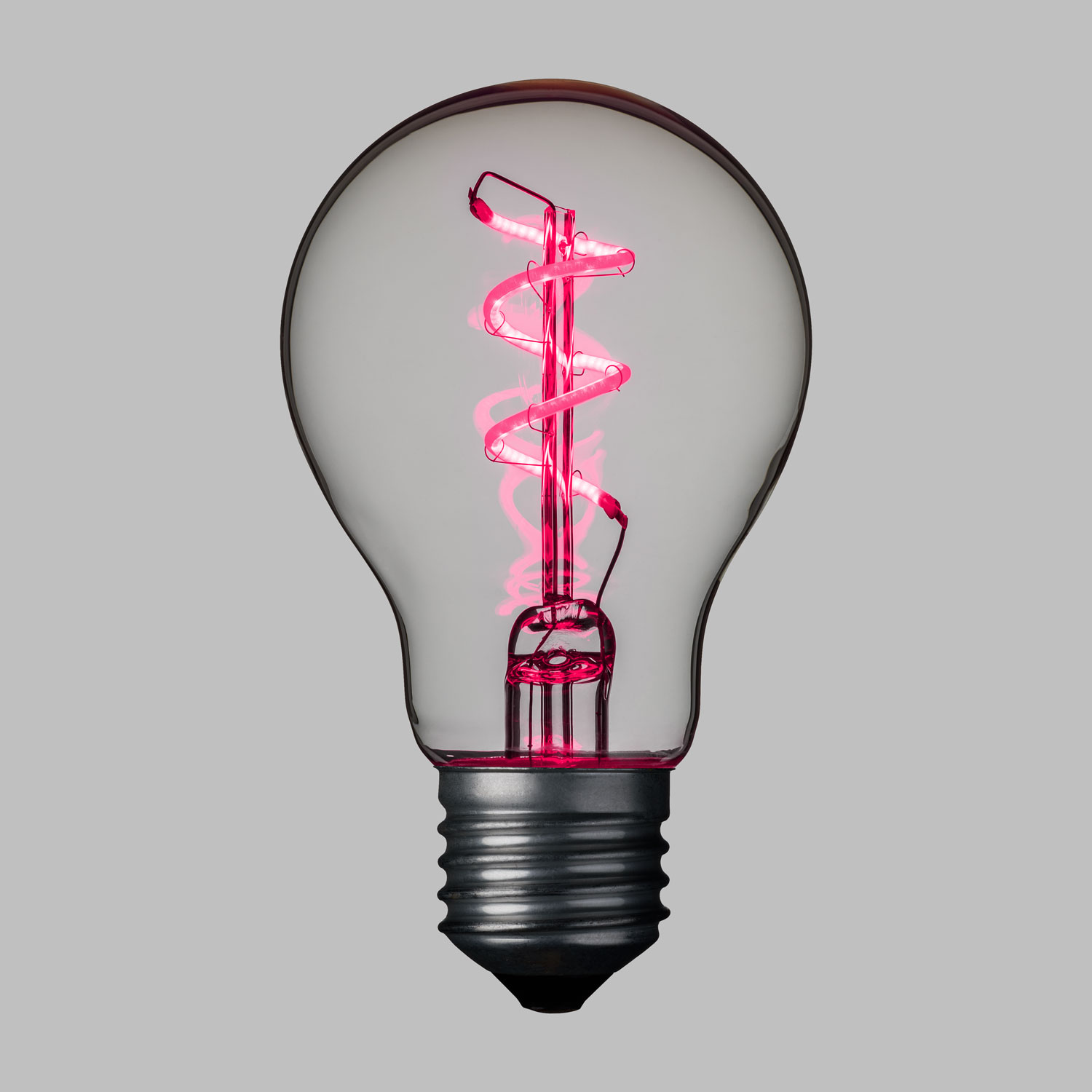 Serie VINTAGE LED 36V, Lampadina a goccia Ø 60 mm in vetro, led a spirale, rosa Serie VINTAGE LED 36V, Lampadina a goccia Ø 60 mm in vetro, led a spirale, rosa