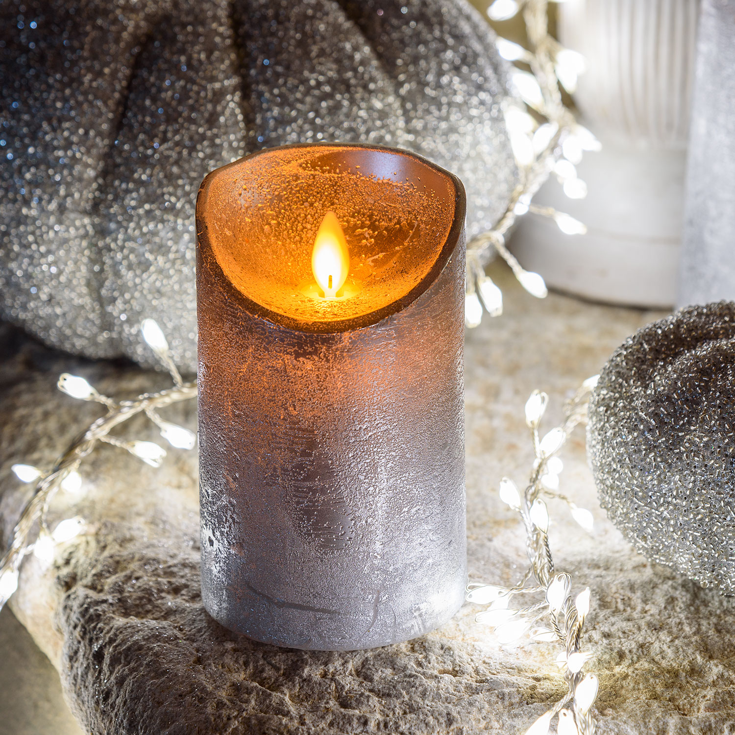 Candela Rustic Argento h 12,5 cm 1 Candela Rustic Argento h 12,5 cm 1