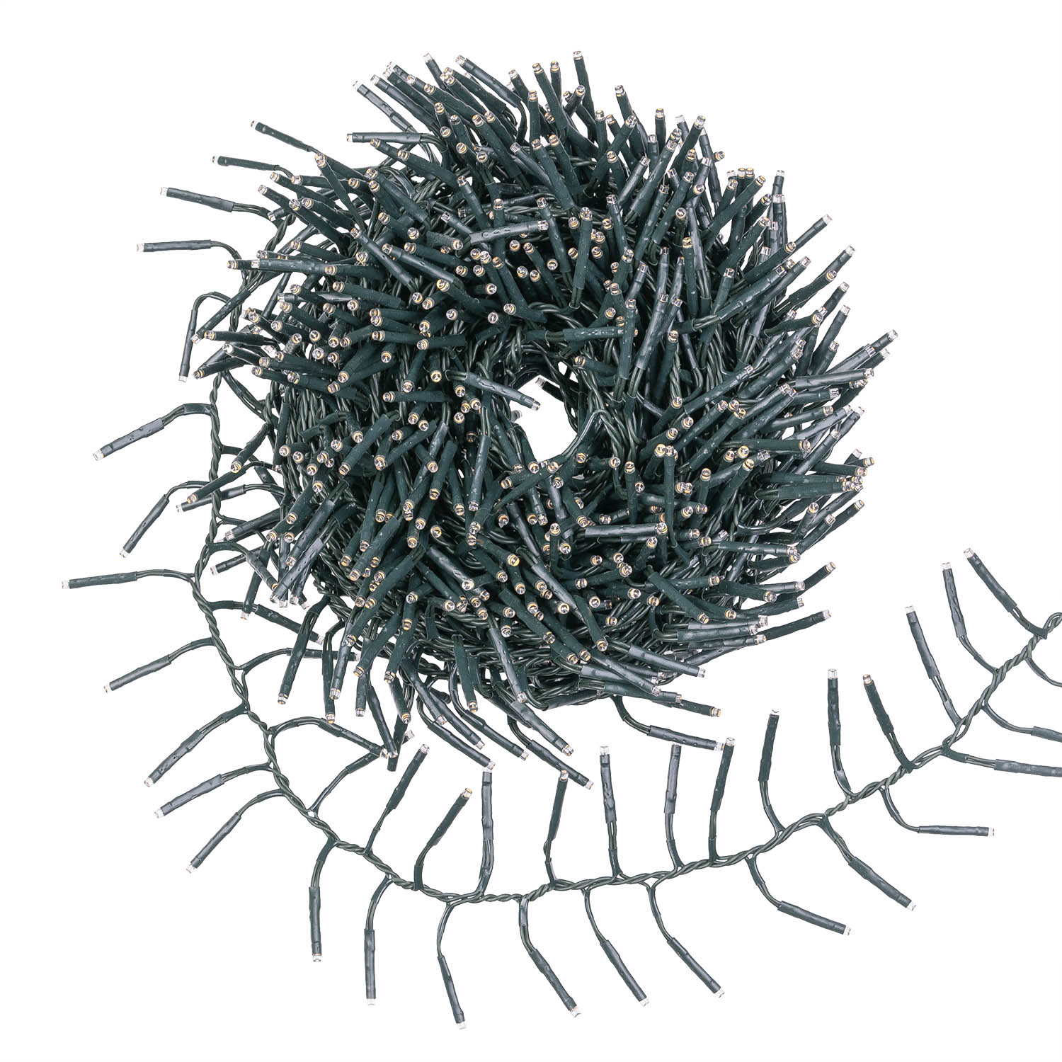Catena Festone 15 m, 1000 miniled bianco extra caldo e bianco caldo, cavo verde 2