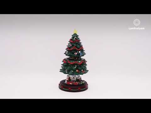 Village de Noël, Sapin de Noël avec mouvement vertical, h 45 cm, mélodies de Noël 2