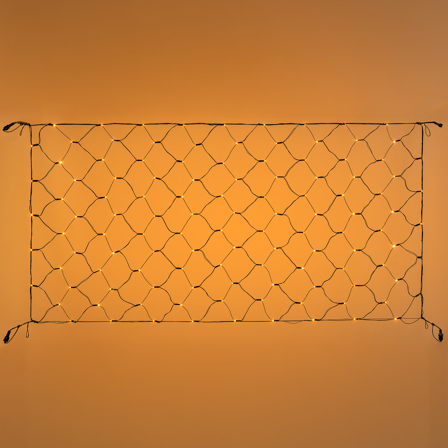 Rete Connect+ 2 x h. 1 m, 120 led bianco caldo, cavo verde, prolungabile