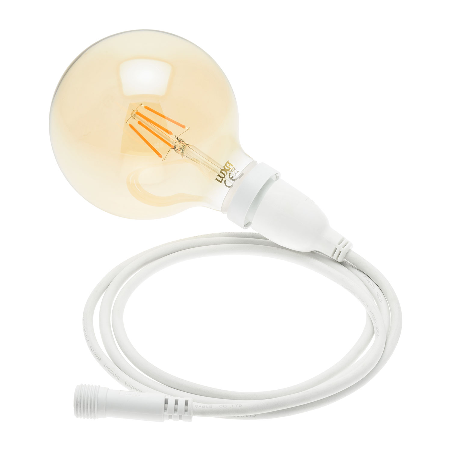 Lampadina da 4 Watt globo Ø 125 mm a sospensione, 3 metri di cavo bianco 1 Lampadina da 4 Watt globo Ø 125 mm a sospensione, 3 metri di cavo bianco 1