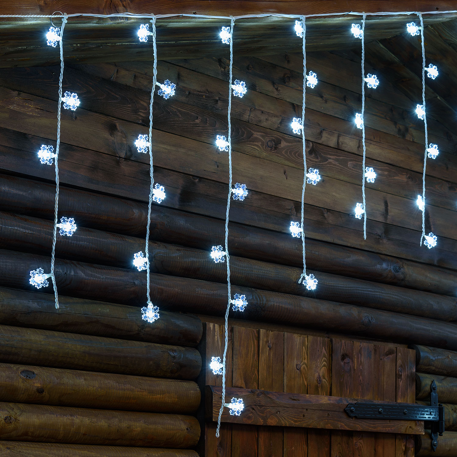 Stalactite 3,75 x h 1 m, 136 flocons de neige, led blanc froid 9 Stalactite 3,75 x h 1 m, 136 flocons de neige, led blanc froid 9