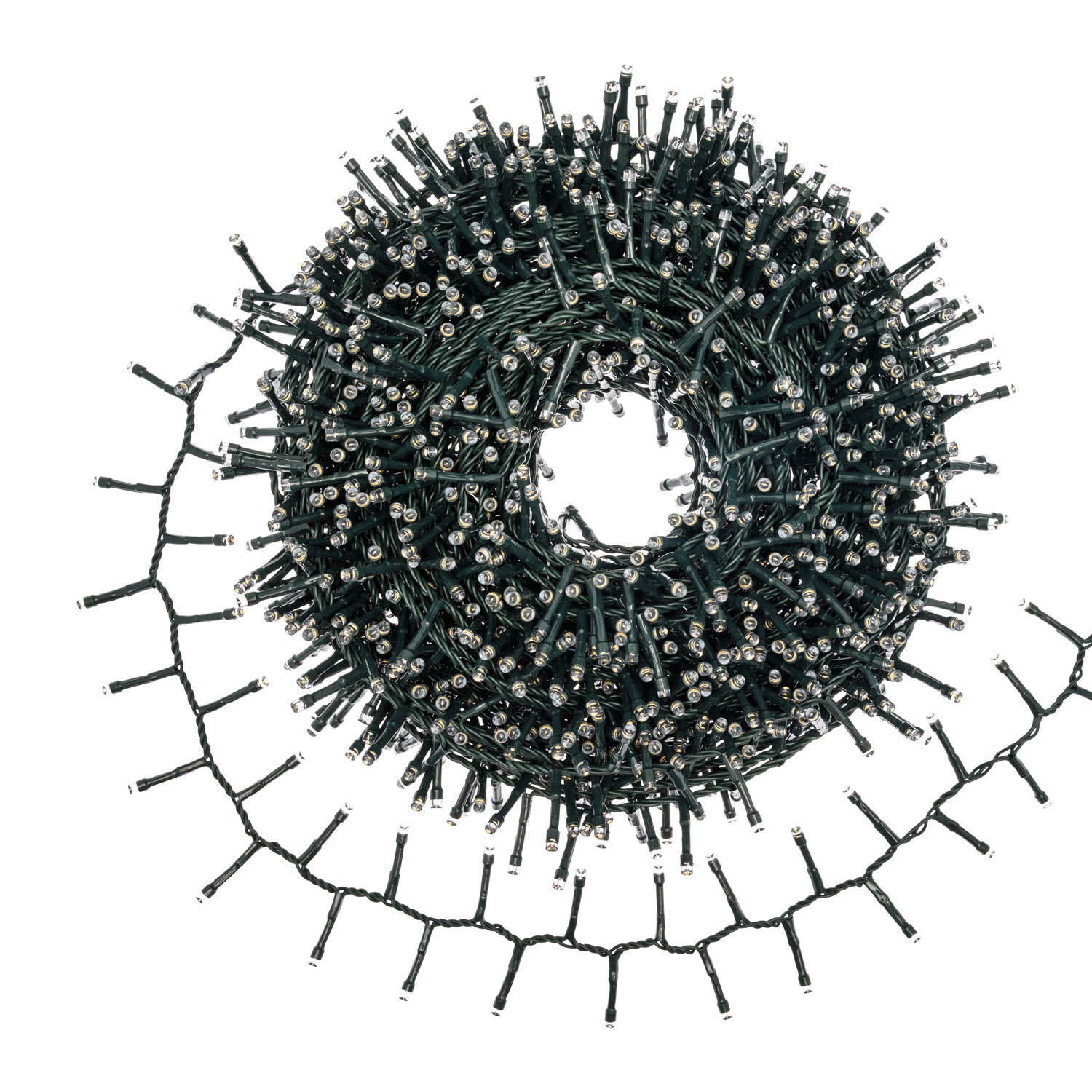 MiniCluster Lichterkette mit Wickler 35 m, 1750 LEDs warmweiß, grünes Kabel 3 MiniCluster Lichterkette mit Wickler 35 m, 1750 LEDs warmweiß, grünes Kabel 3