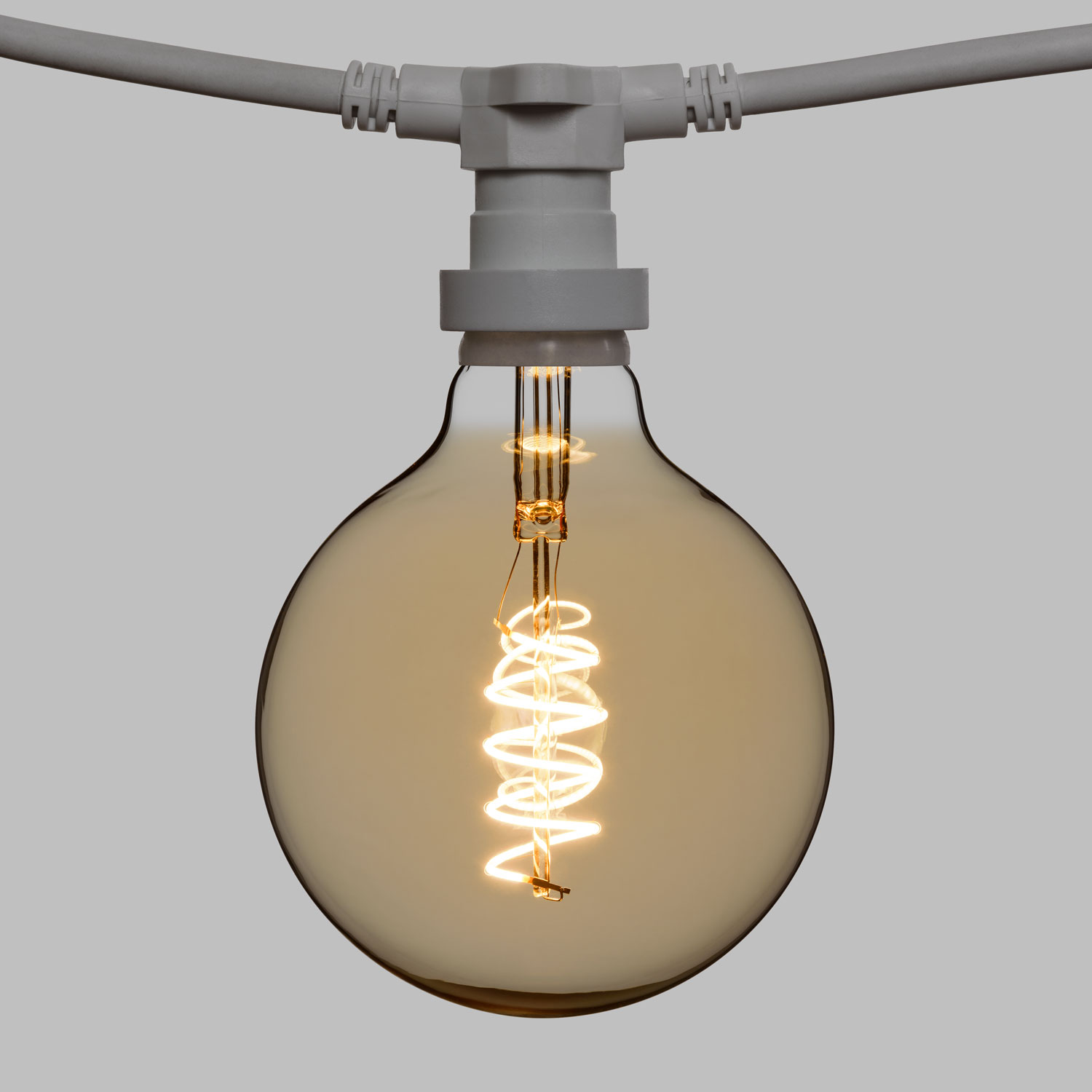 5m Lichterkette, 8 LED Globo Birnen 4 Watt Ø 125 mm, Spiral, weißes Kabel, erweiterbar 3 5m Lichterkette, 8 LED Globo Birnen 4 Watt Ø 125 mm, Spiral, weißes Kabel, erweiterbar 3