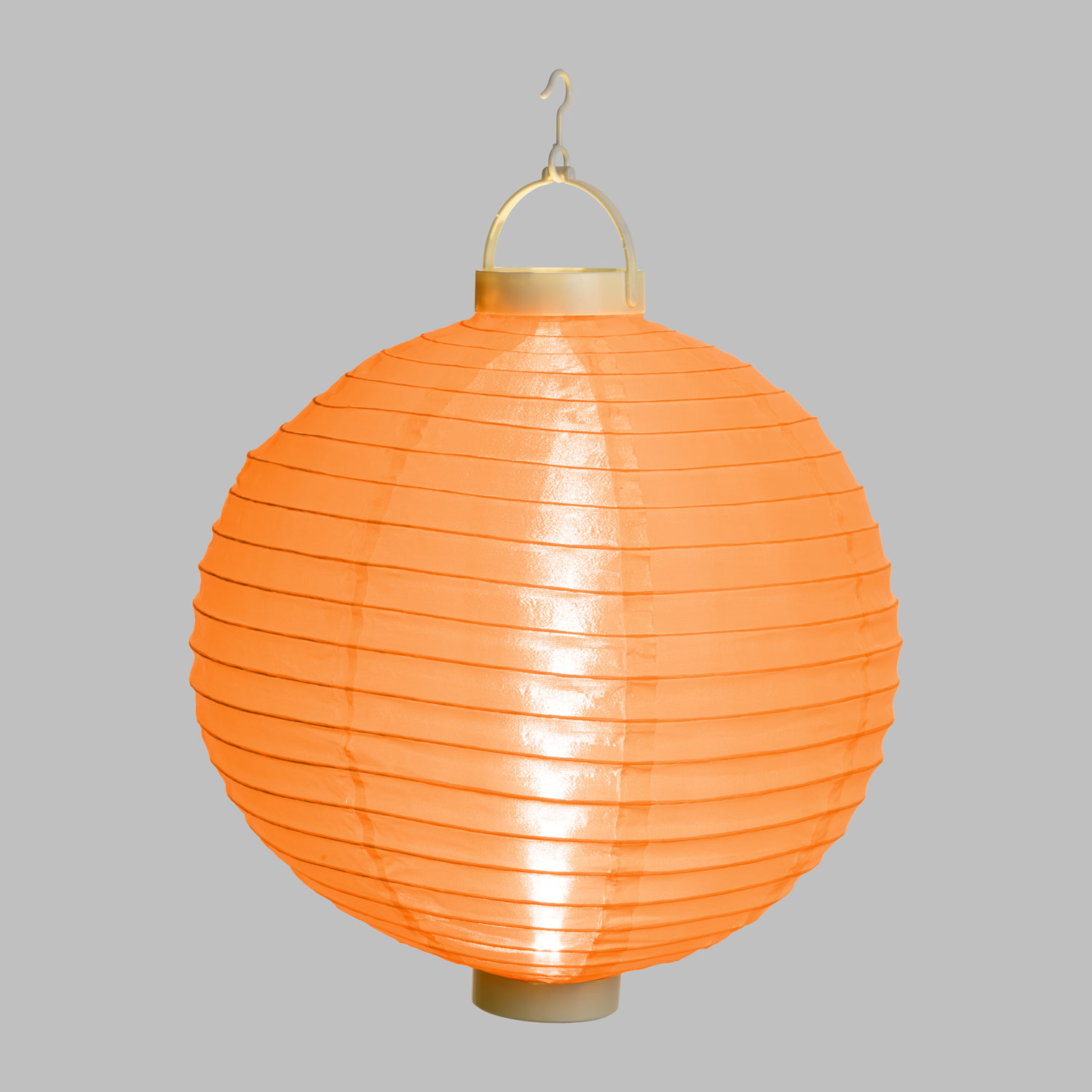 Lanterna luminosa in tessuto arancione Ø 30 cm, led bianco caldo 1 Lanterna luminosa in tessuto arancione Ø 30 cm, led bianco caldo 1