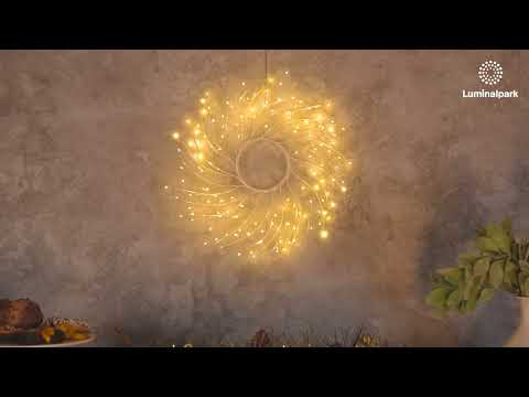 Corona Ramo Tiglio bianco Ø 45 cm, 160 microled bianco caldo, uso interno 2