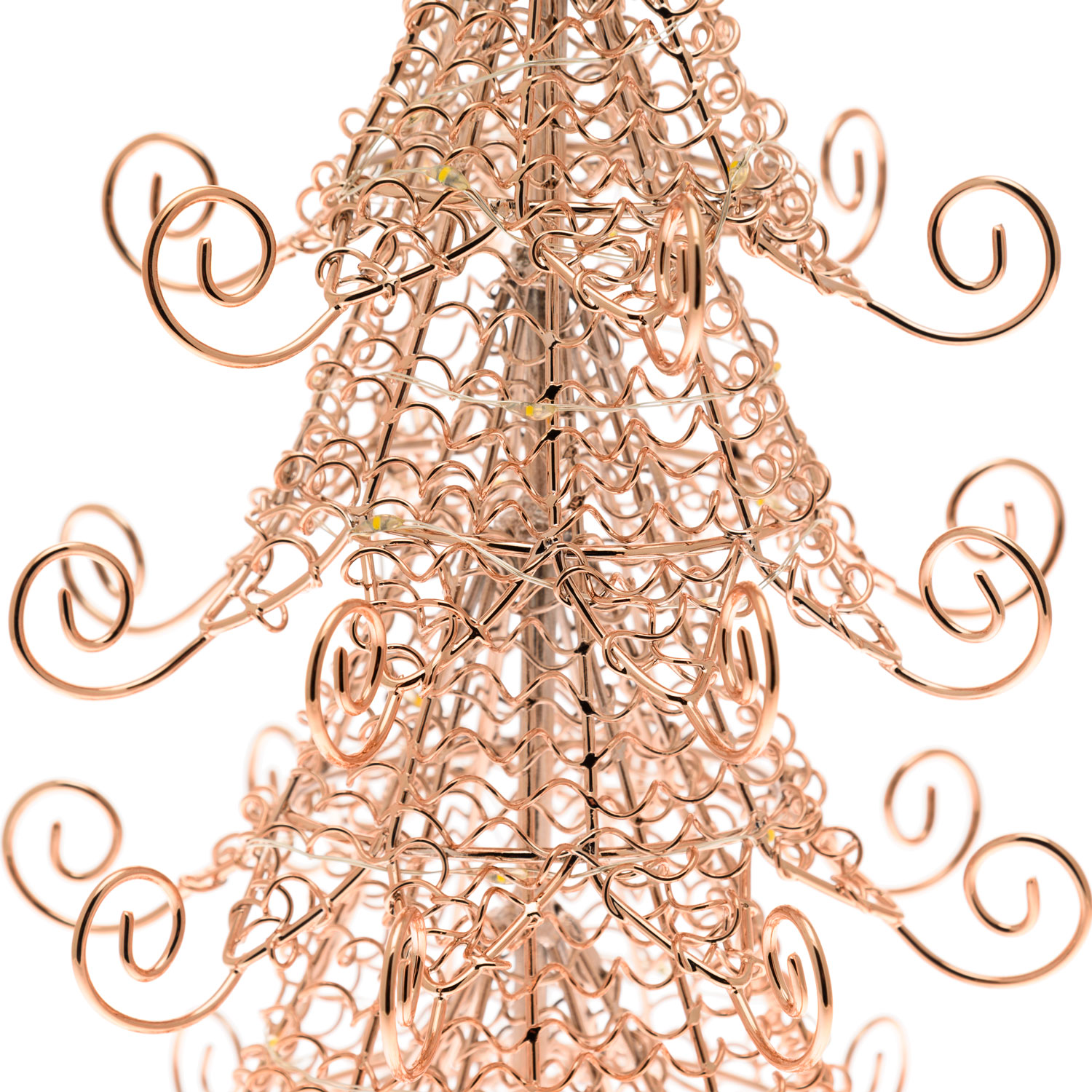 Árbol de Navidad de metal cobre, h 35 cm, microled blanco cálido 3 Árbol de Navidad de metal cobre, h 35 cm, microled blanco cálido 3