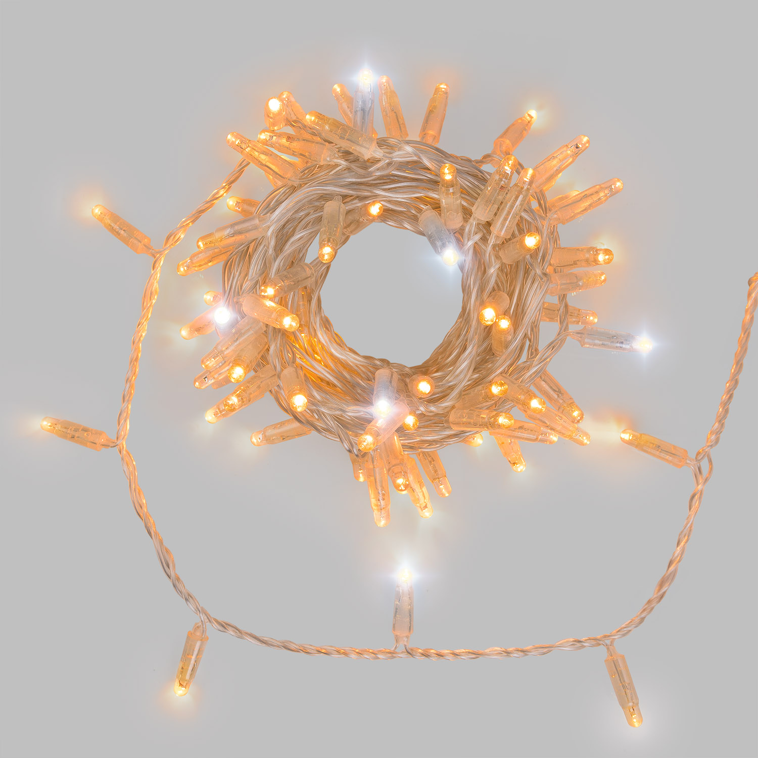 8 m Warm White Connect ProLine 36V Dual Color Flashing String Lights, 80 maxiLEDs, tranparent cable