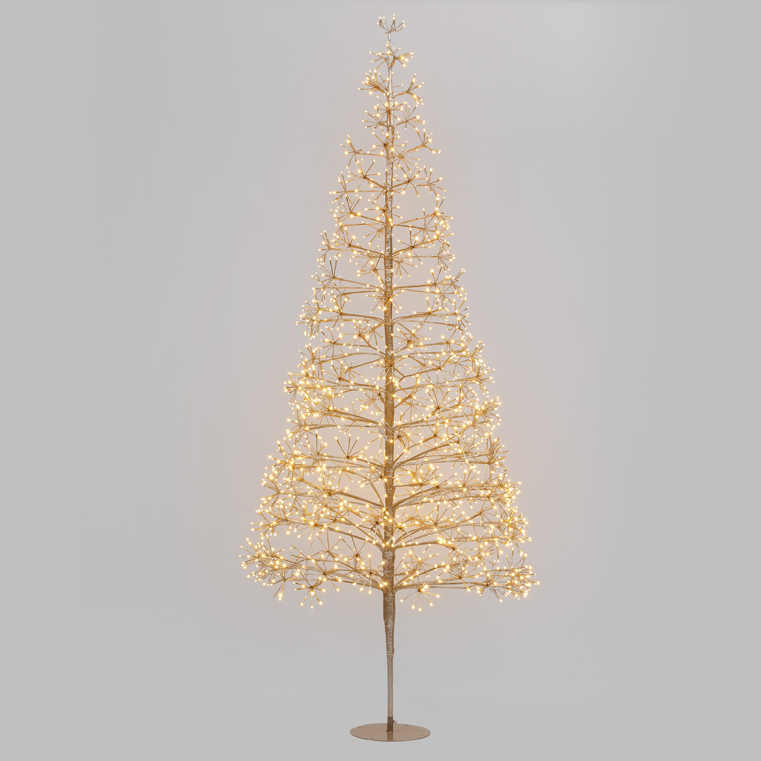Albero Conico Champagne, h 2,7 m, 1810 led bianco caldo