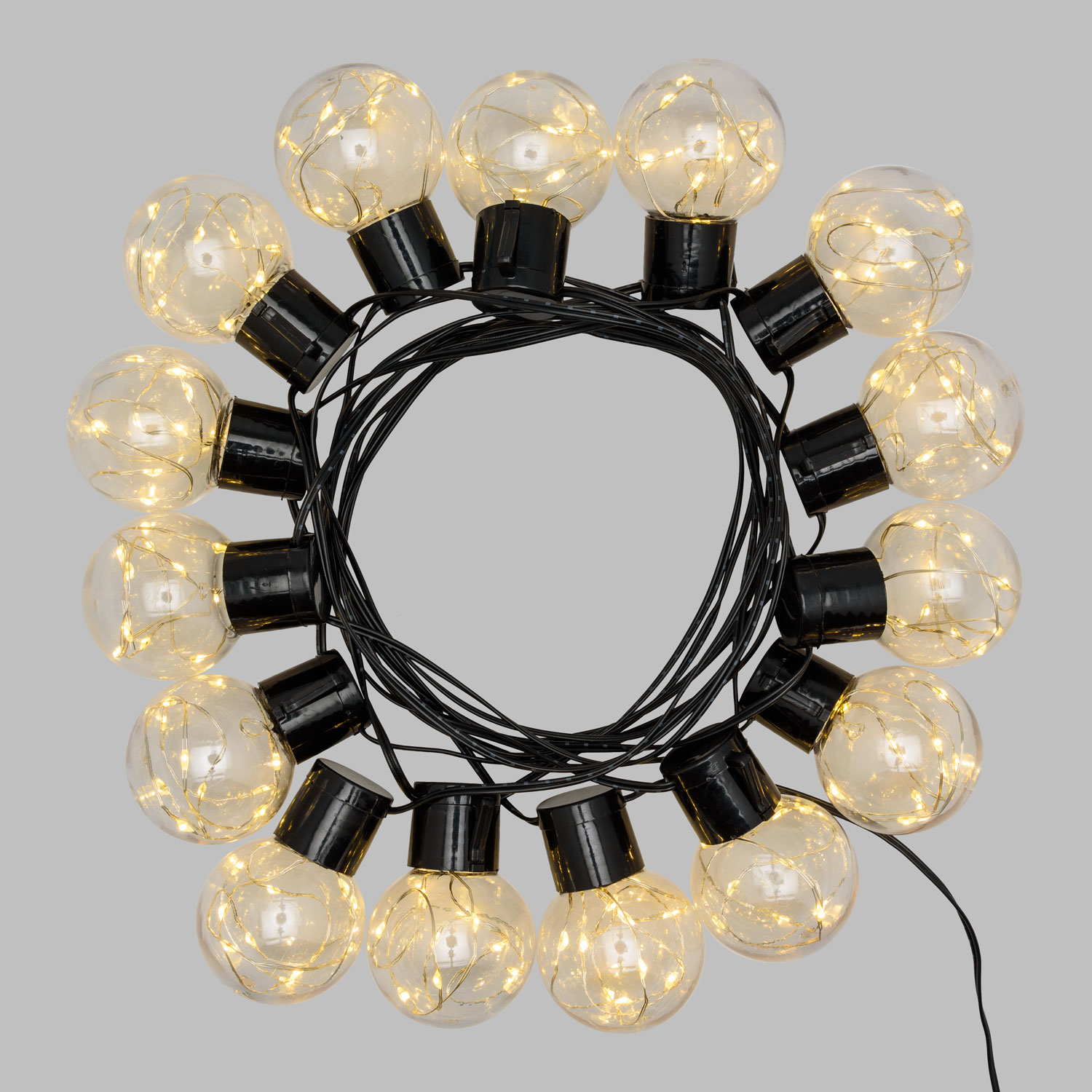 Guirnalda solar de 6 m, 15 bombillas transparentes globo Ø 50 mm, microled blanco cálido 3 Guirnalda solar de 6 m, 15 bombillas transparentes globo Ø 50 mm, microled blanco cálido 3