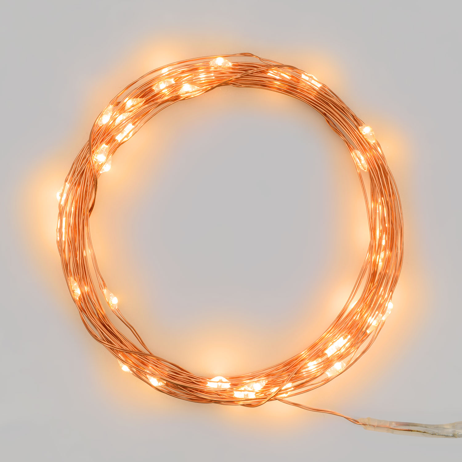 Catena rame a batteria 3,9 m con micro portabatterie, bianco extra caldo Catena rame a batteria 3,9 m con micro portabatterie, bianco extra caldo