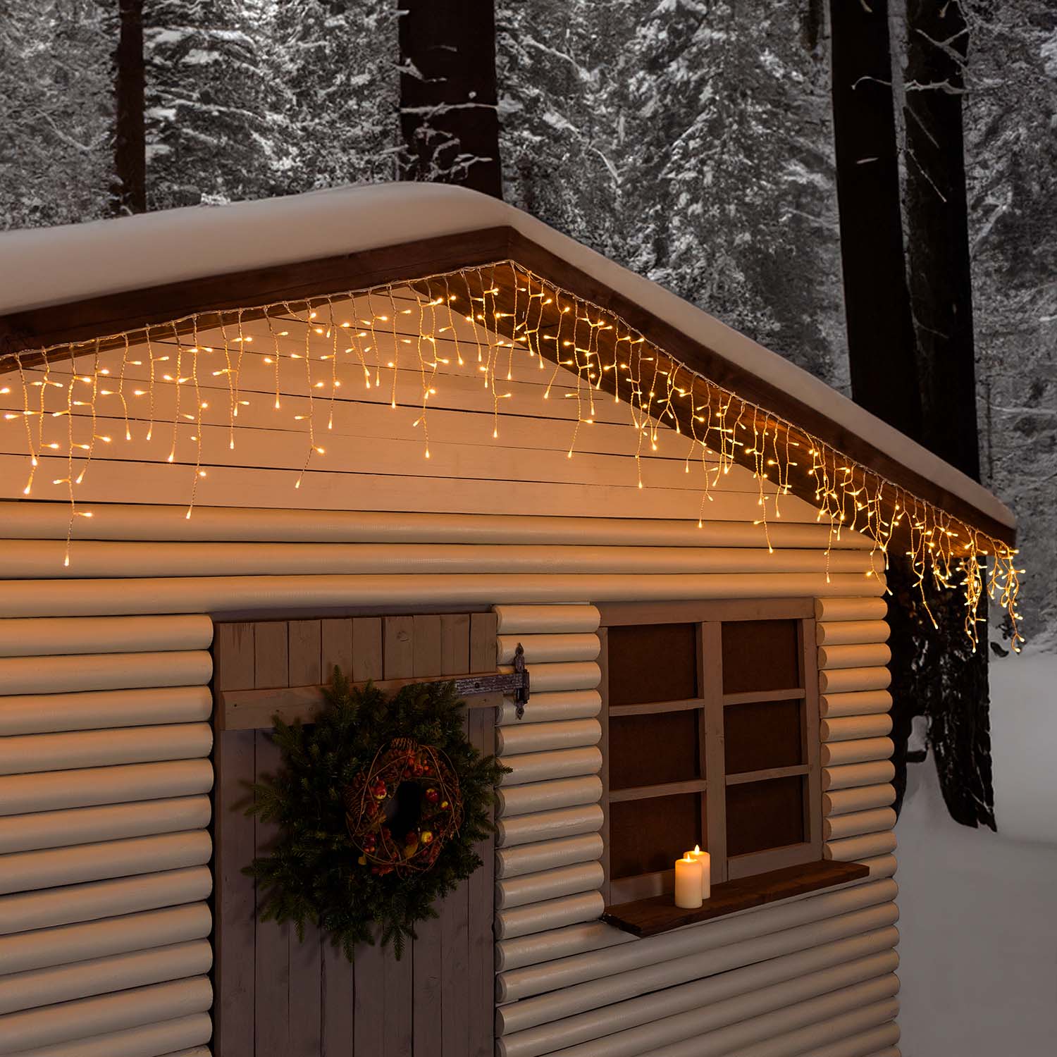 5 x h 0.36m Warm White Connect+ Icicle Lights, 400 LEDs, transparent cable, connectable 4 5 x h 0.36m Warm White Connect+ Icicle Lights, 400 LEDs, transparent cable, connectable 4