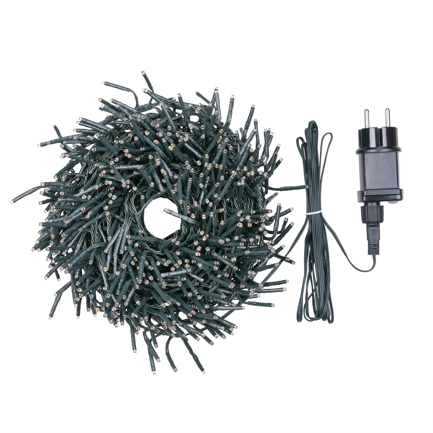 Catena Festone 15 m, 1000 miniled bianco extra caldo e bianco caldo, cavo verde 3