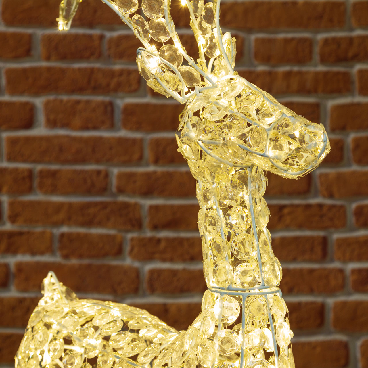 Acrylic Crystals Reindeer Christmas Figure, 250 Warm White LEDs 11 Acrylic Crystals Reindeer Christmas Figure, 250 Warm White LEDs 11