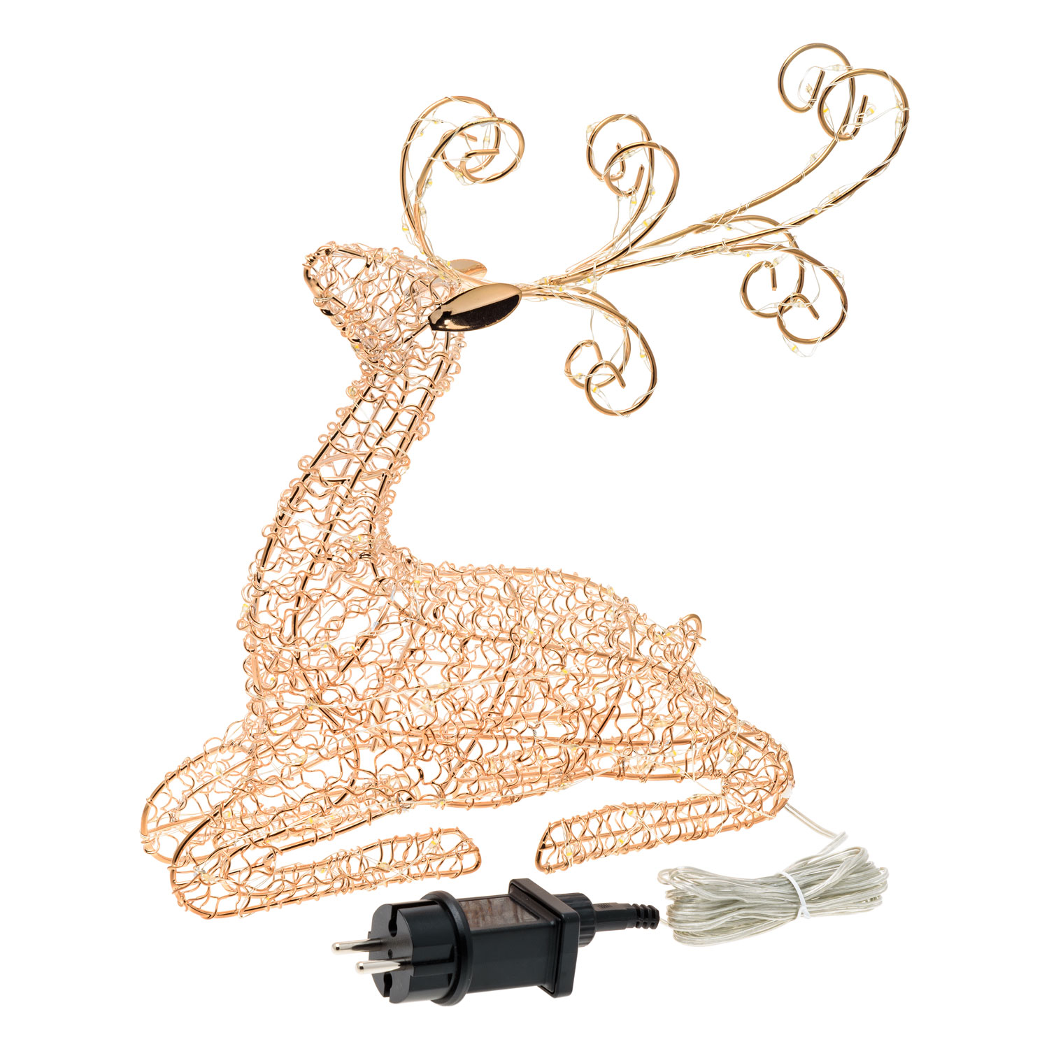 Rentier aus Metalldraht h 30 cm, MicroLEDs warmweiß 9 Rentier aus Metalldraht h 30 cm, MicroLEDs warmweiß 9