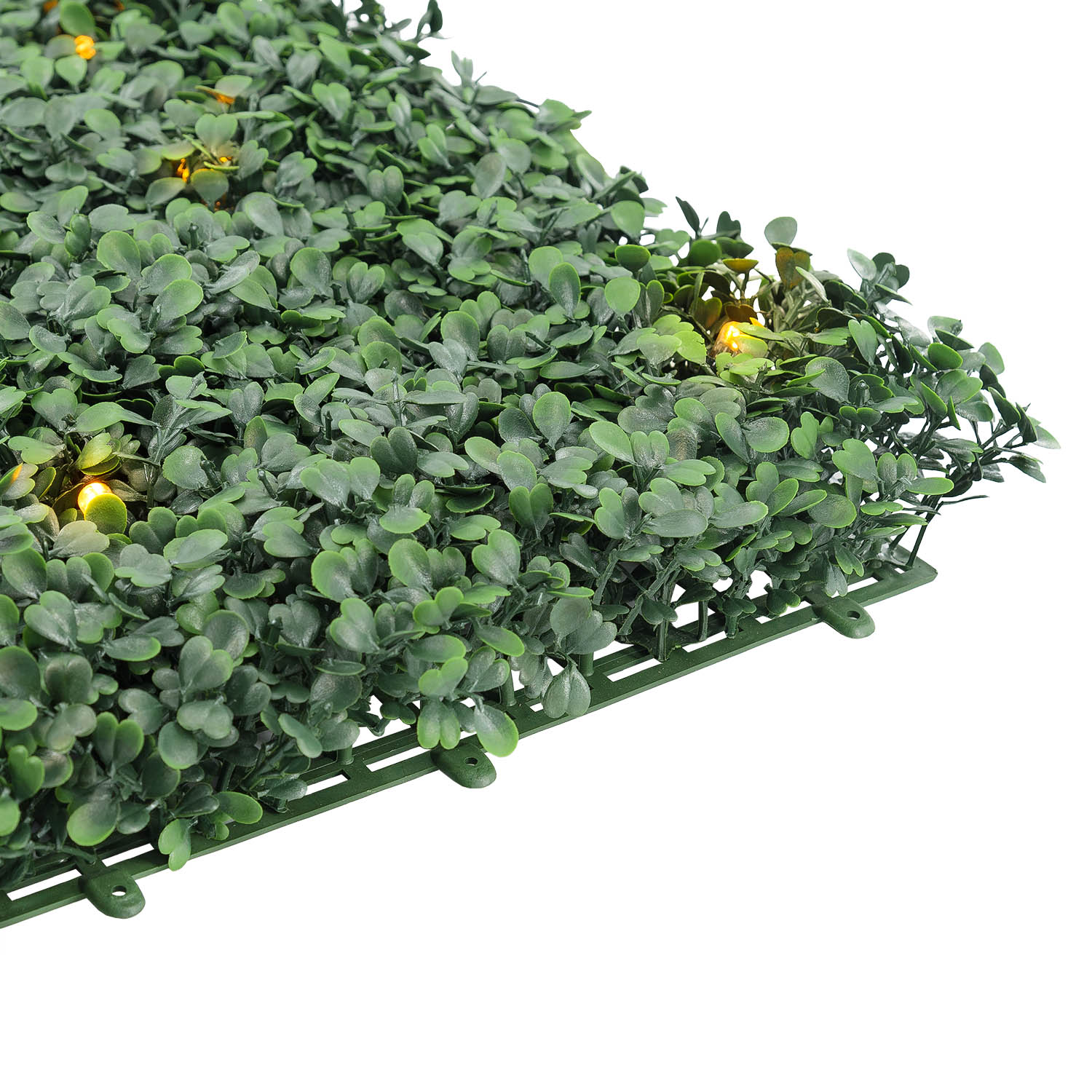 Panel de Boj artificial verde oscuro Green Wall Light, 16 maxiled Dual Color blanco cálido 11