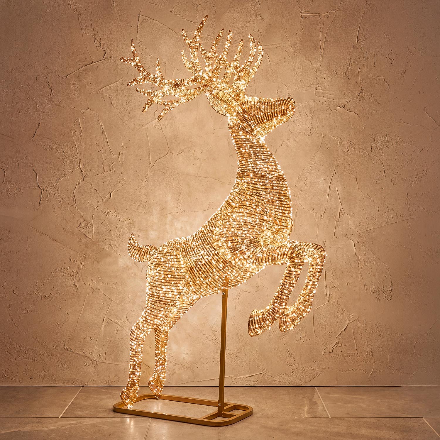 Renna Maxi a coste 3D Rose Gold, h 270 cm, 8300 microled bianco caldo