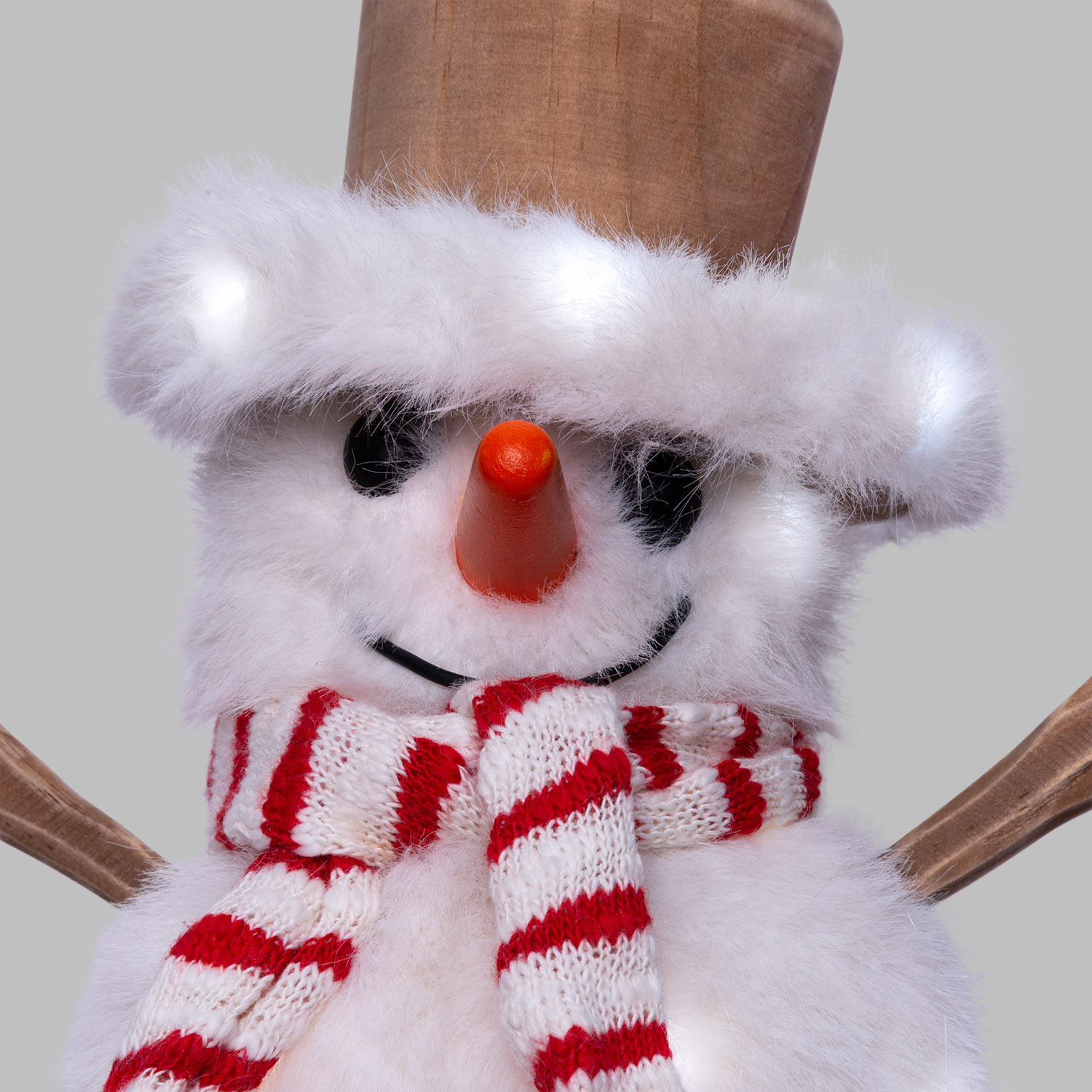 SnowPazzo luminoso 3D in legno a batteria, h 20 cm, Dual Color MicroLED bianco caldo e bianco freddo, uso interno 8