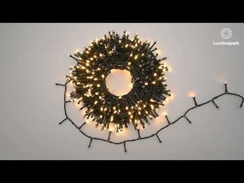 Guirlande 48,5 m, 1200 led blanc chaud traditionnel et blanc chaud, câble vert 2 Guirlande 48,5 m, 1200 led blanc chaud traditionnel et blanc chaud, câble vert 2