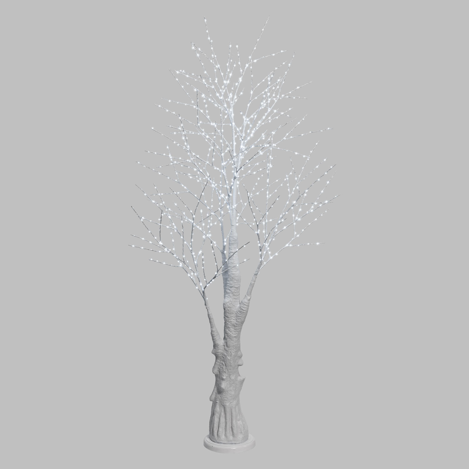 Arbre blanc avec tronc et base ronde, microled blanc froid 6 Arbre blanc avec tronc et base ronde, microled blanc froid 6