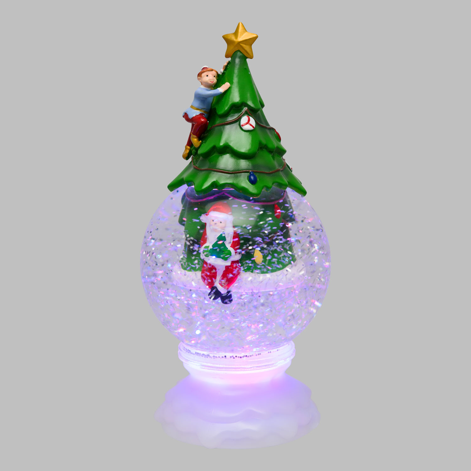 Sphere with Christmas Tree and Santa Claus, RGB color-changing LEDs Sphere with Christmas Tree and Santa Claus, RGB color-changing LEDs