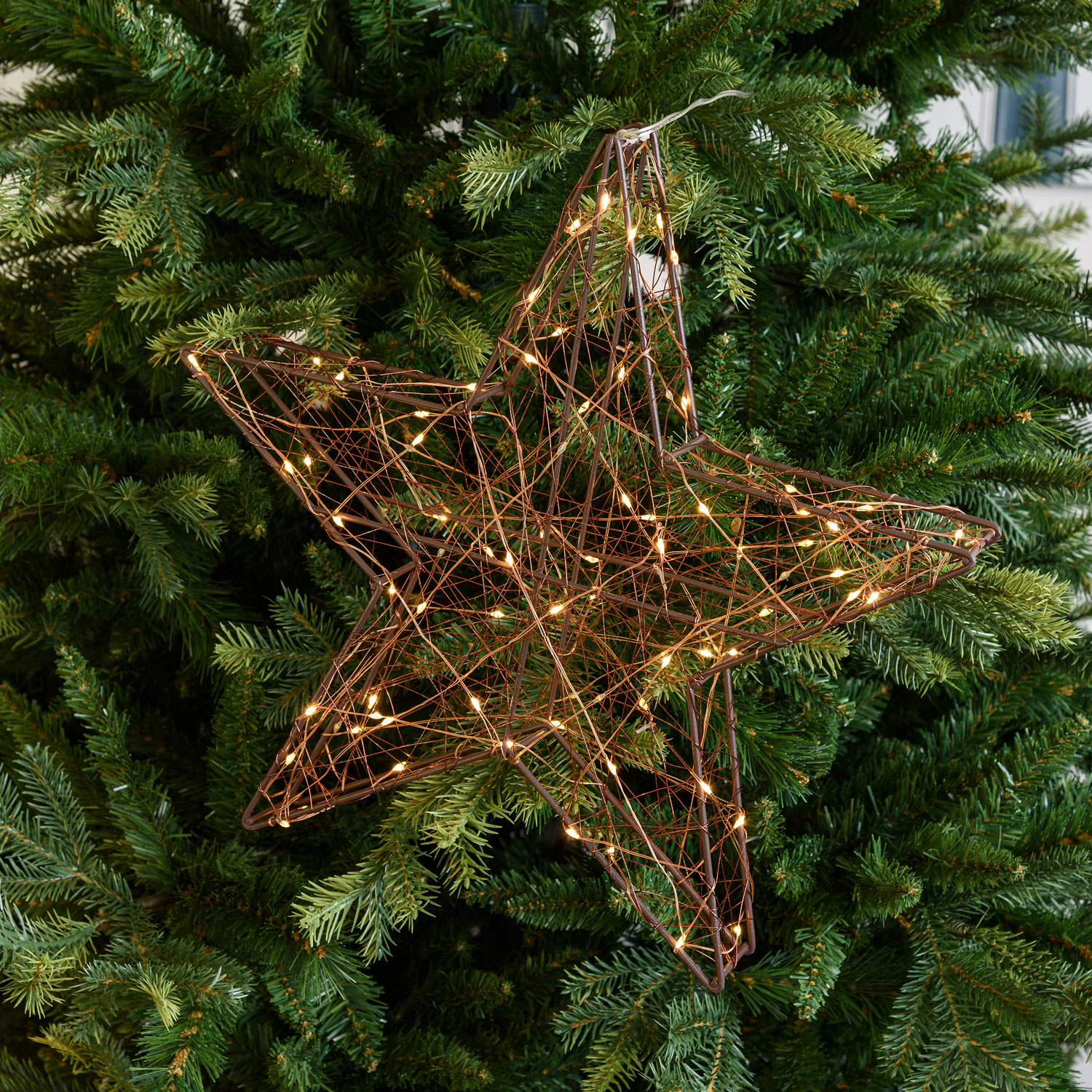 3D Star in Brown Metal Christmas Figure, Ø 40cm, 80 Warm White MicroLEDs 6 3D Star in Brown Metal Christmas Figure, Ø 40cm, 80 Warm White MicroLEDs 6
