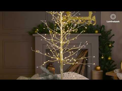 Albero luminoso Tiglio champagne 0,9 m, 240 microled bianco caldo e bianco freddo, uso interno 2