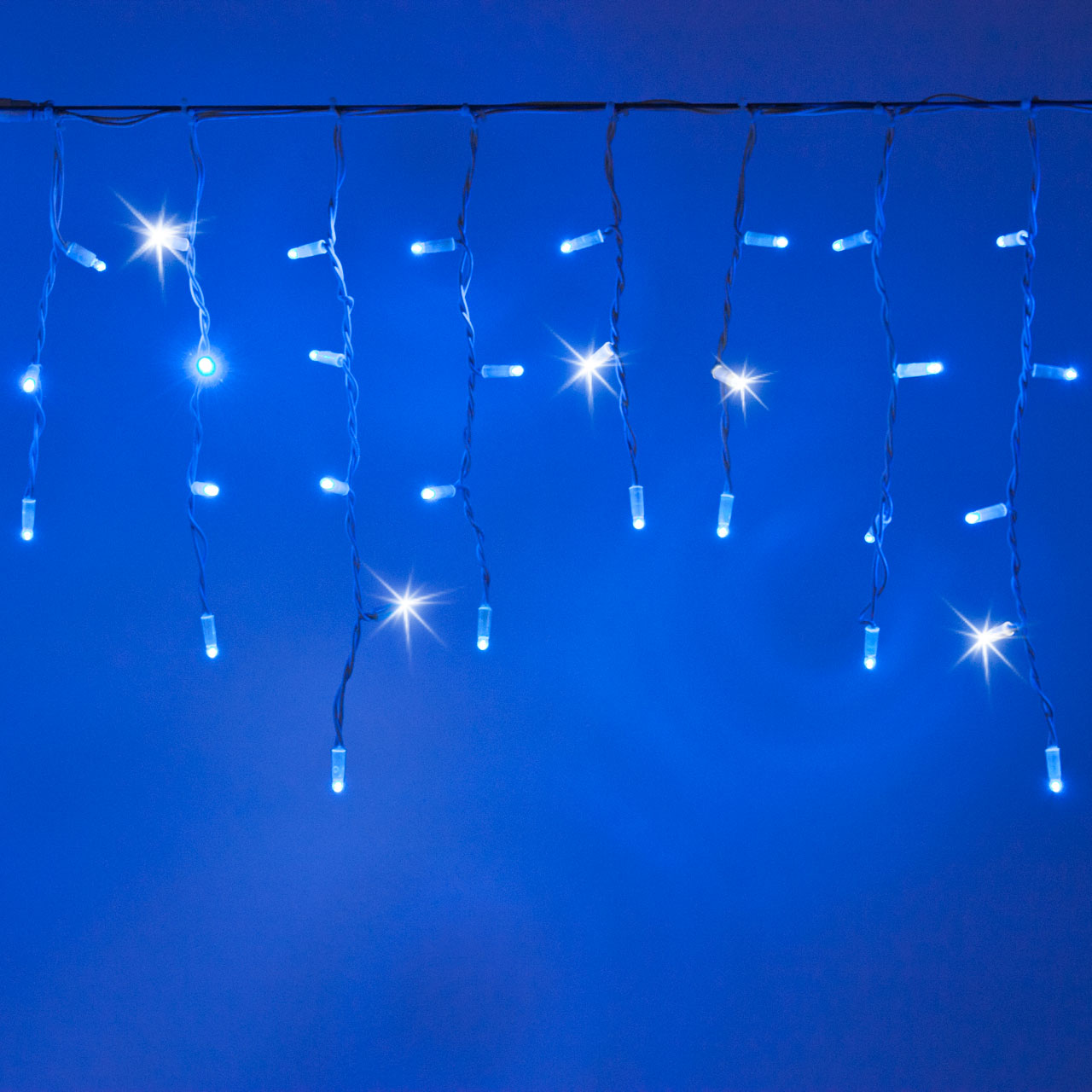 Estalactita profesional 3 x h 0,5 m, 114 maxiled azul con destellos blanco frío, cable blanco, IP67 7 Estalactita profesional 3 x h 0,5 m, 114 maxiled azul con destellos blanco frío, cable blanco, IP67 7