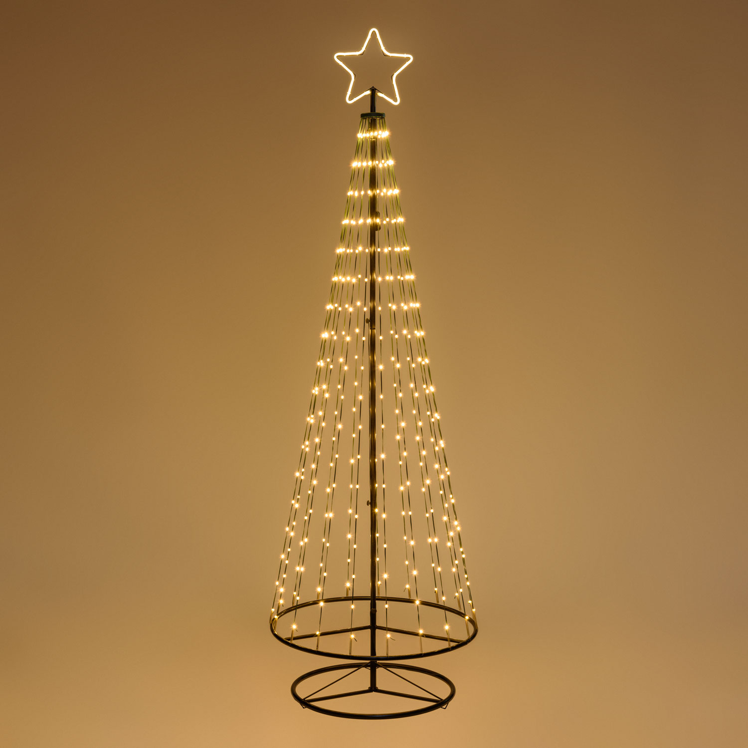 Faltbarer Kegelbaum, h. 240 cm, Pixel LEDs kalt- und warmweiß, grünes Kabel 5 Faltbarer Kegelbaum, h. 240 cm, Pixel LEDs kalt- und warmweiß, grünes Kabel 5