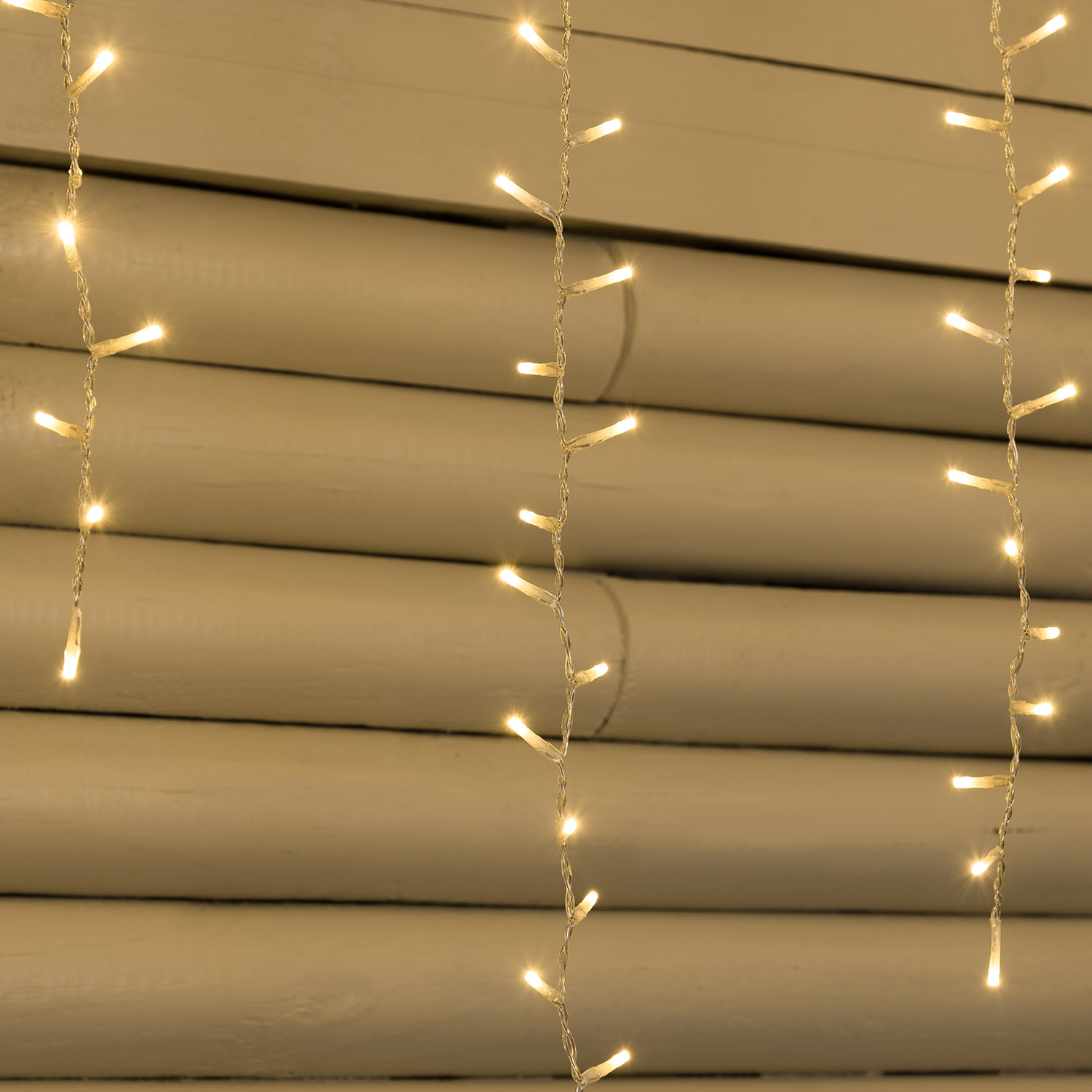 Stalattite 3,4 x h 0,8 m, 384 miniled bianco caldo e bianco extra caldo, cavo trasparente 22