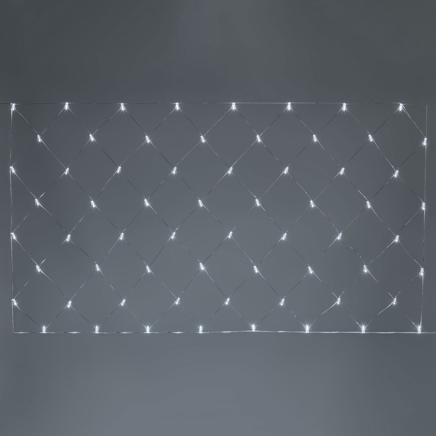 Lichternetz 2 x h 1 m, 64 MaxiLEDs kaltweiß, transparentes Kabel, erweiterbar Lichternetz 2 x h 1 m, 64 MaxiLEDs kaltweiß, transparentes Kabel, erweiterbar