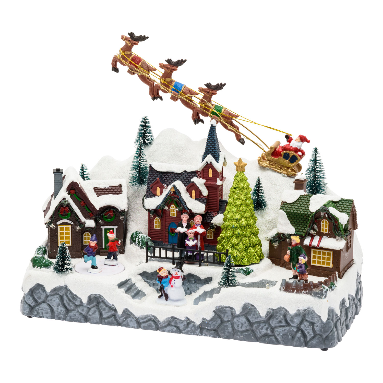 Weihnachtsdorf, Landschaft, Weihnachtsmann und Schlittschuhläufern, Weihnachtslieder 3 Weihnachtsdorf, Landschaft, Weihnachtsmann und Schlittschuhläufern, Weihnachtslieder 3