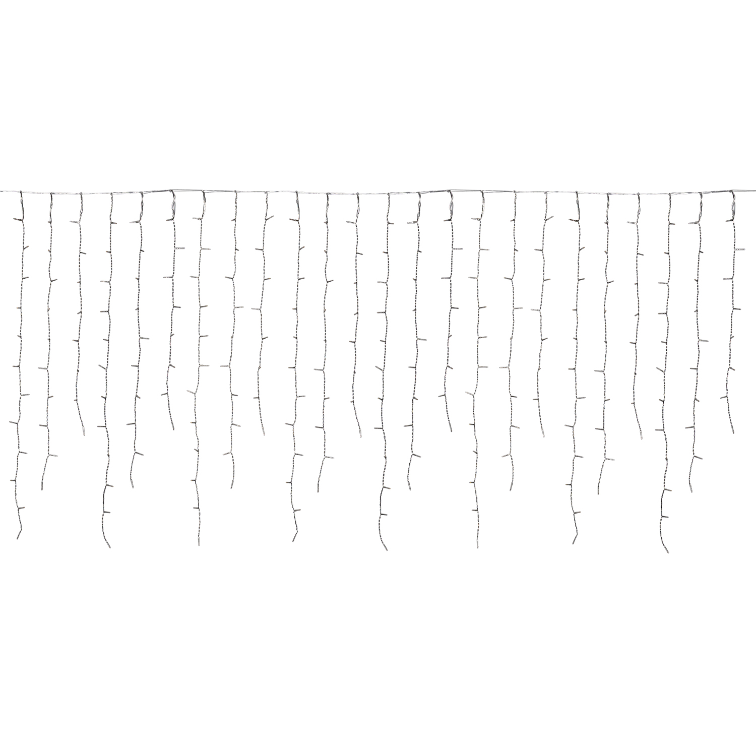 Stalattite 3 x h 0,96 m, 360 miniled bianco caldo, cavo trasparente 3