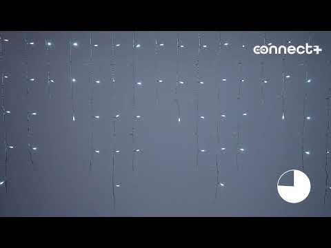 Estalactita Connect+ 2 x h 0,8 m, 140 led blanco frío, cable transparente, prolongable 2