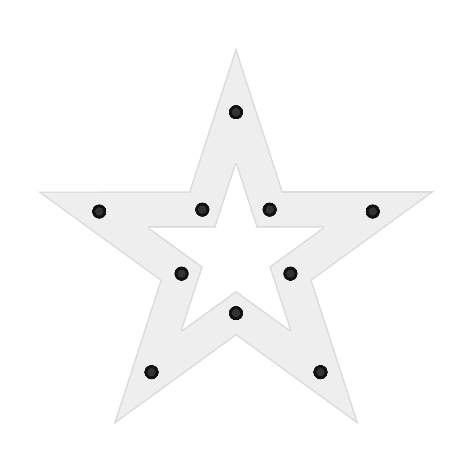 Estrella de metal blanco 60cm, 10 portalámparas E14 6 Estrella de metal blanco 60cm, 10 portalámparas E14 6