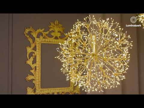 Sphère lumineuse RICCO avec branches Champagne, Ø 50 cm, 912 microled blanc chaud et blanc froid, intérieur 2