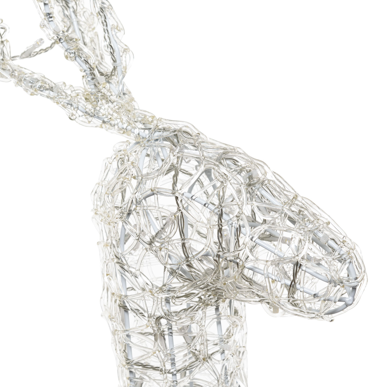 Reno con trineo 3D acrílico transparente, h. 90 cm, led blanco cálido 3 Reno con trineo 3D acrílico transparente, h. 90 cm, led blanco cálido 3