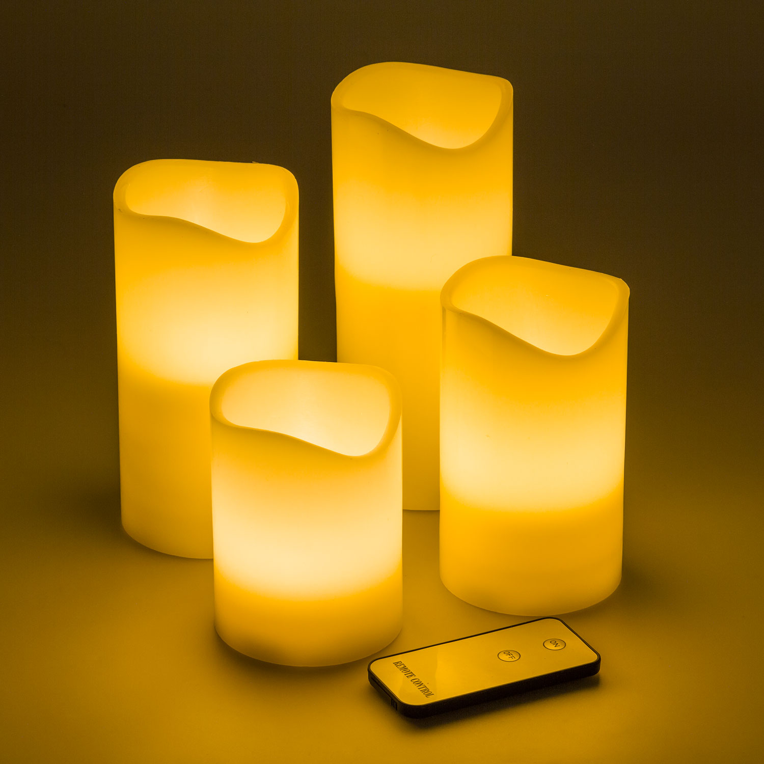 Juego de 4 velas marfil Led de cera, led blanco cálido 4 Juego de 4 velas marfil Led de cera, led blanco cálido 4
