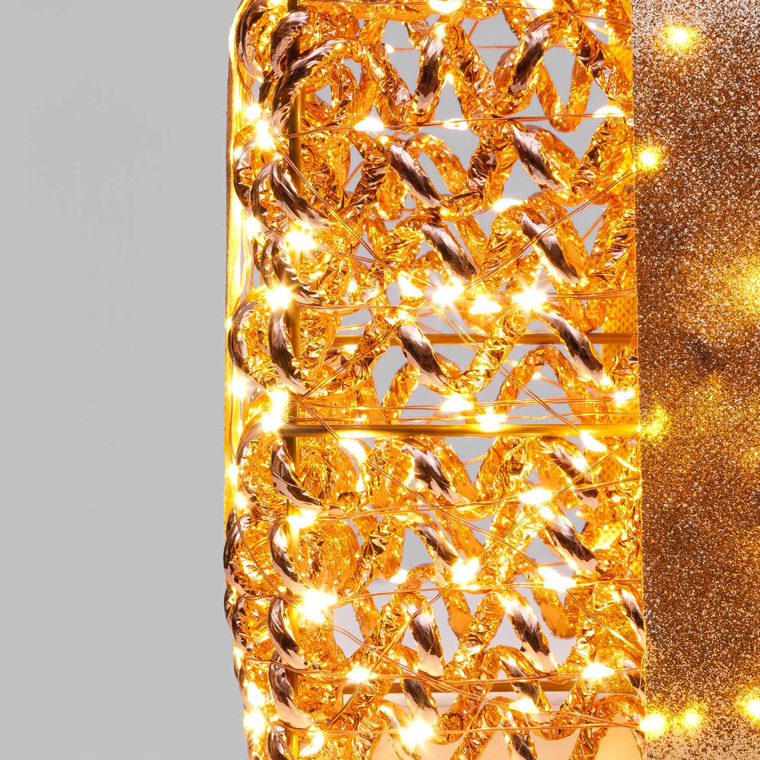 Set 3 Pacchi Regalo luminosi 3D Rose Gold, filo a spirale, led bianco caldo 5