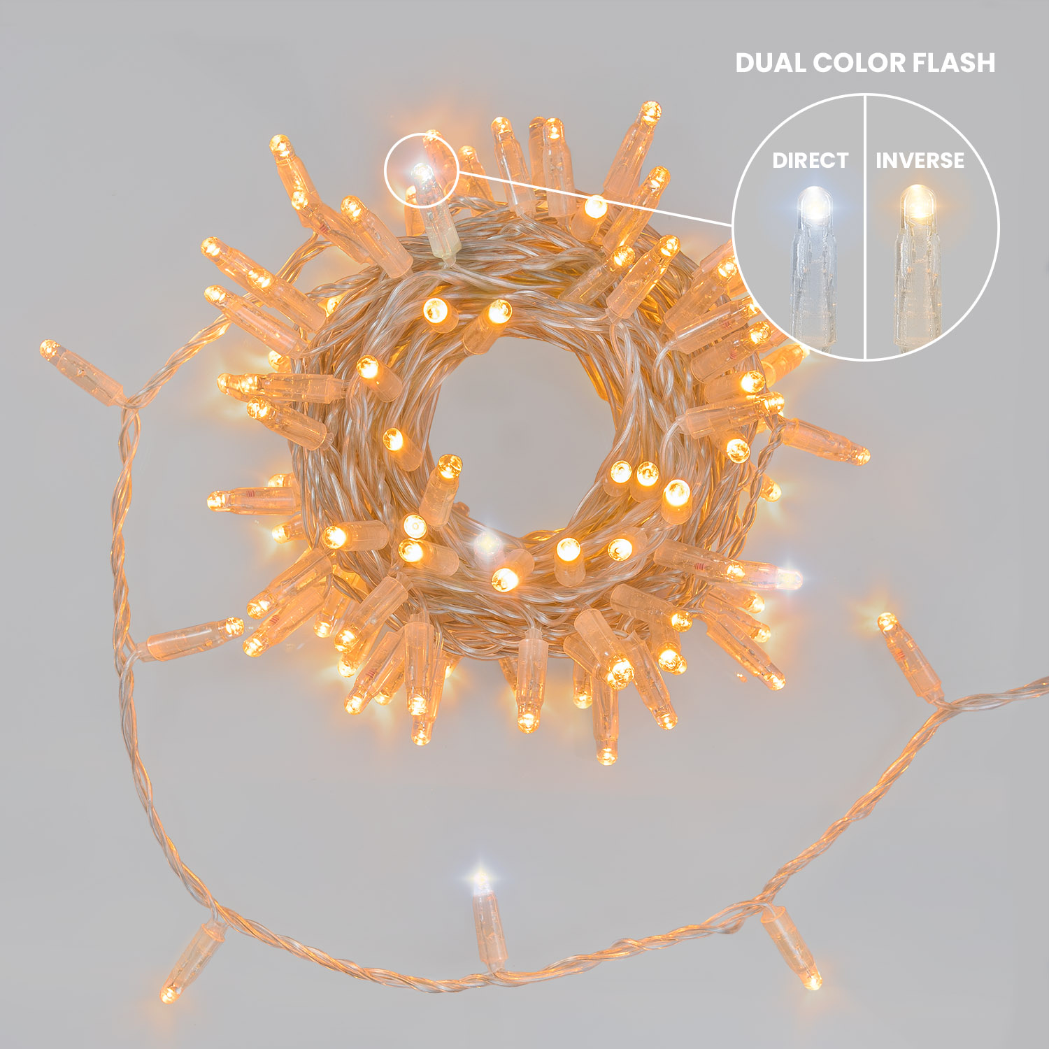 Guirlande Connect ProLine 36V, 12 m, 120 maxiled blanc chaud, câble transparent